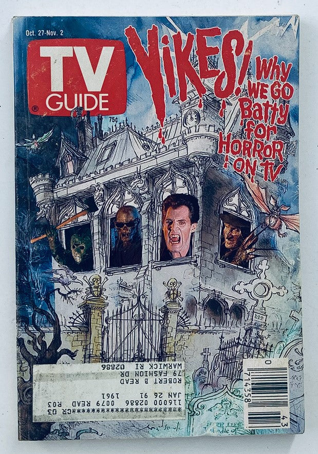 TV Guide Magazine October 27 1990 Halloween Horror Freddy Jason Cryptkeeper