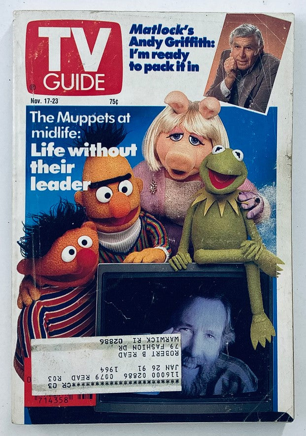 TV Guide Magazine November 17 1990 Jim Henson and The Muppets Providence Ed.