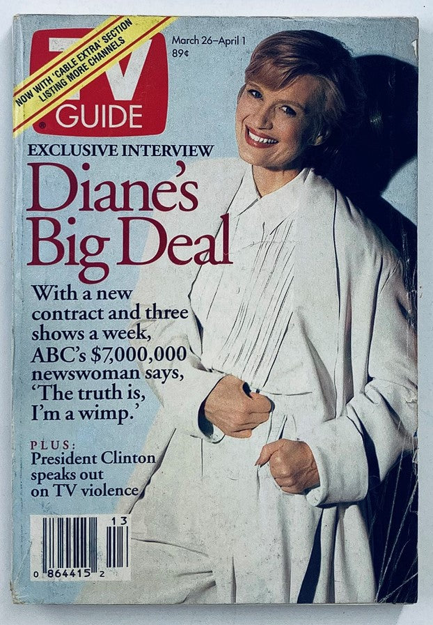 TV Guide Magazine March 26 1994 Diane Sawyer Chicago Metro Ed. No Label