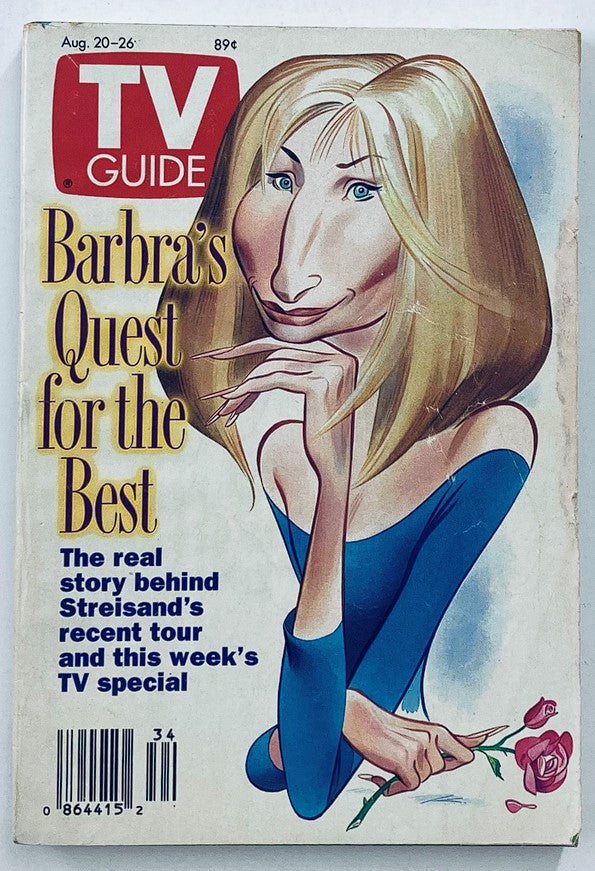 TV Guide Magazine August 20 1994 Barbra Streisand Grand Rapids Ed. No Label