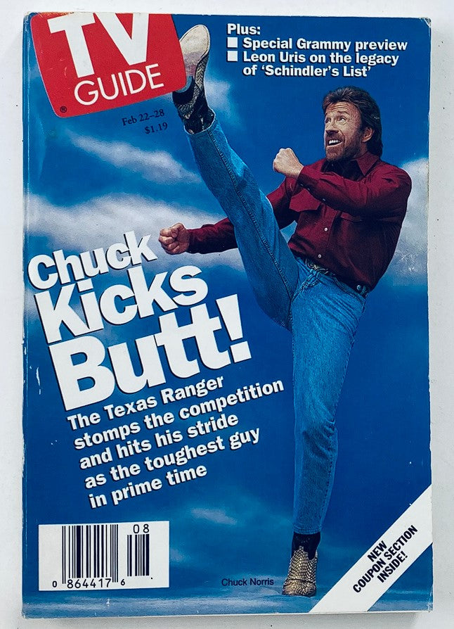 TV Guide Magazine February 22 1997 Chuck Norris Eastern NC Ed. No Label