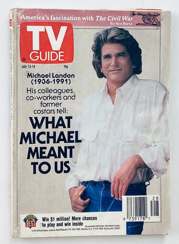 TV Guide Magazine July 13 1991 Michael Landon Cincinnati Ed. No Label