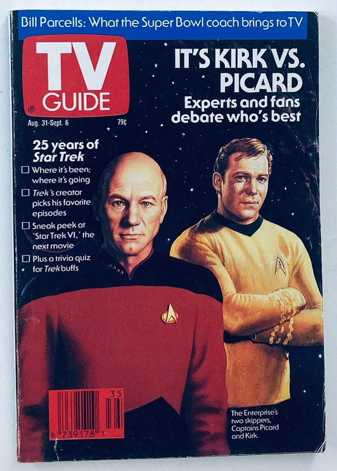 TV Guide Magazine August 31 1991 Patrick Stewart Chicago Ed. No Label