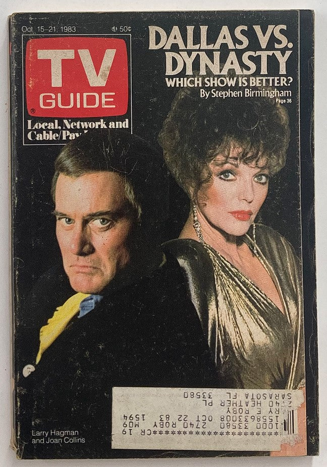 TV Guide Magazine October 15 1983 Larry Hagman, Joan Collins Tampa-Sarasota Ed.