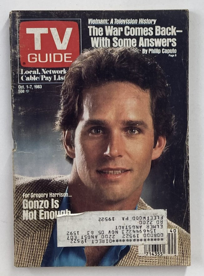 TV Guide Magazine October 1 1983 Gregory Harrison Central Pennsylvania Ed.