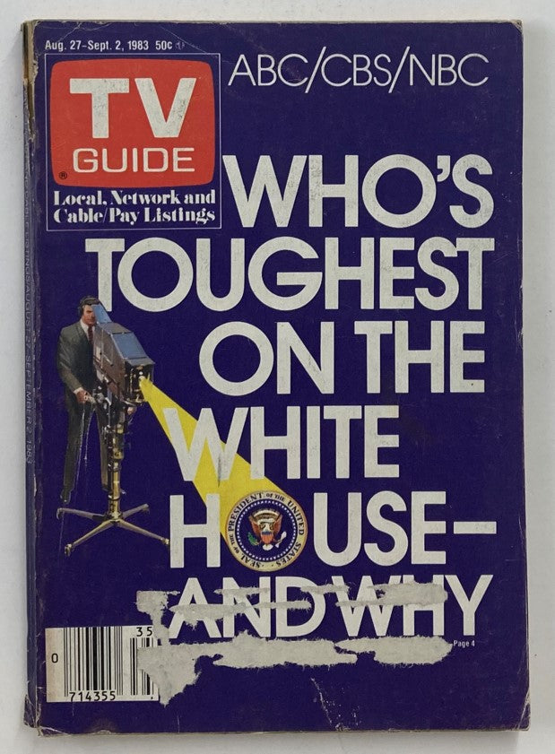 TV Guide Magazine August 27 1983 Toughest on White House Hartford-New Haven Ed.