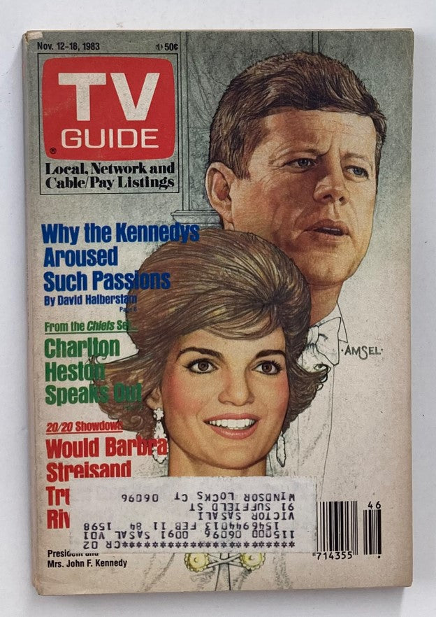 TV Guide Magazine November 12 1983 John & Jackie Kennedy Hartford-New Haven Ed.