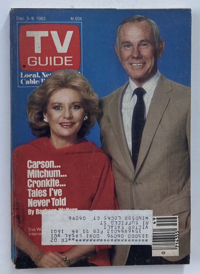 TV Guide Magazine December 3 1983 Johnny Carson Hartford-New Haven Ed.