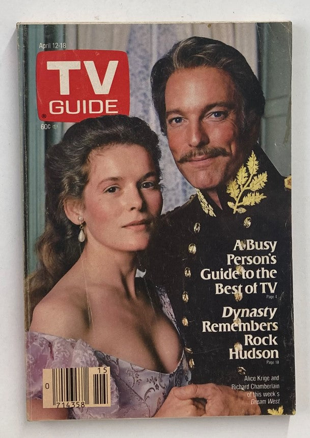 TV Guide Magazine April 12 1986 Richard Chamberlain PA-NY State Ed. No Label