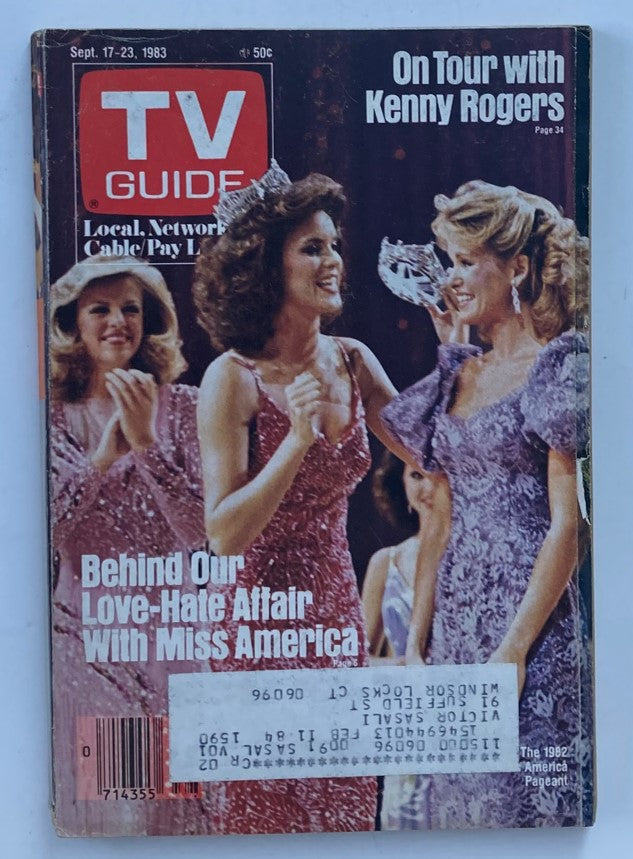 TV Guide Magazine September 17 1983 Kenny Rogers Tour Hartford-New Haven Ed.