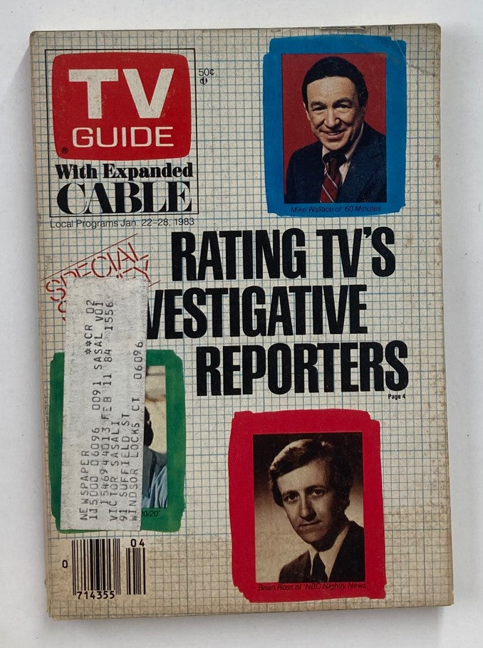 TV Guide Magazine January 22 1983 Brian Ross of NBC Hartford-New Haven Ed.