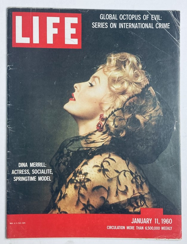 RES* VTG Life Magazine January 11 1960 Vol 48 No. 1 Dina Merrill No Label