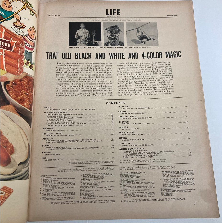 RES* VTG Life Magazine May 24 1954  Kaye Ballard and Biggest Caterpillar