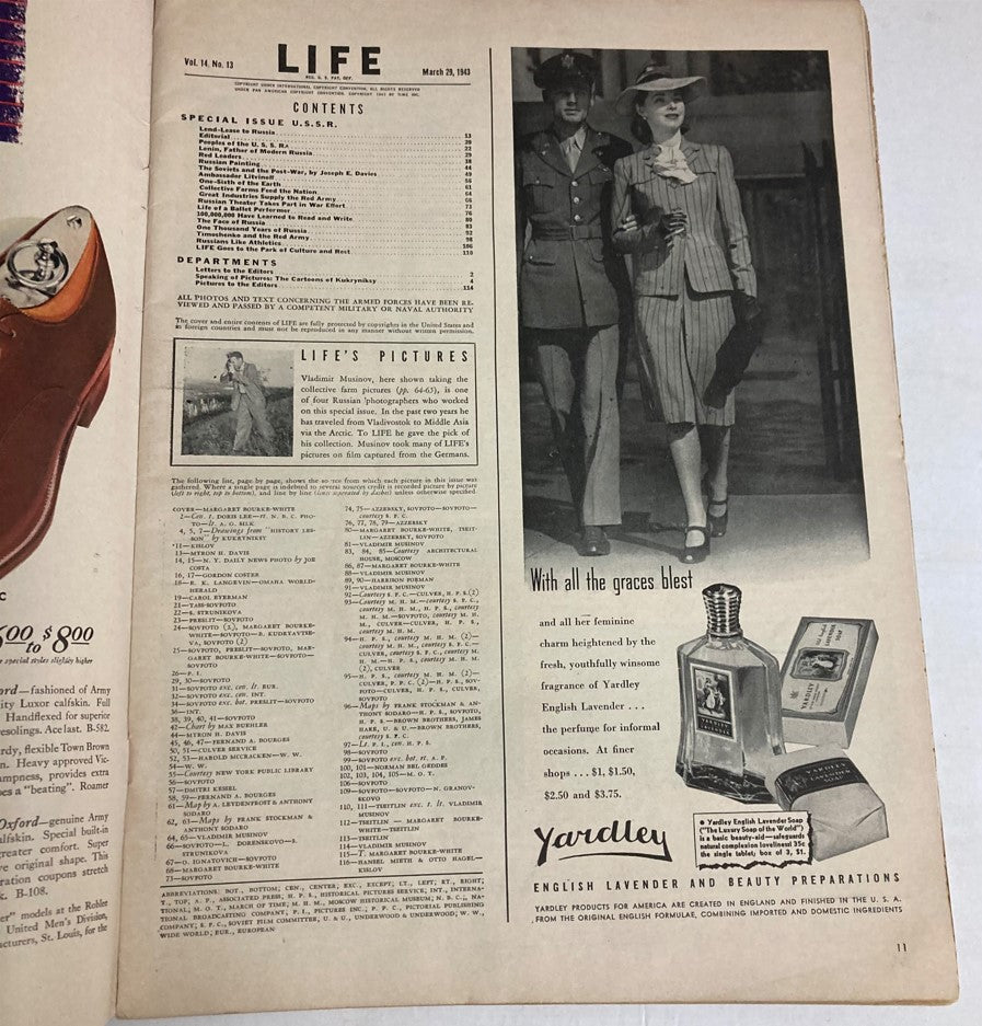 VTG Life Magazine March 29 1943 Joseph Stalin U.S.S.R.