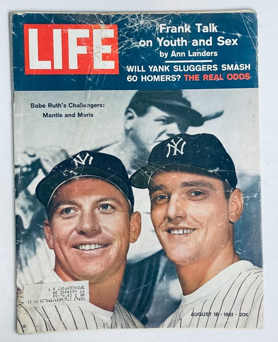 RES* VTG Life Magazine August 18 1961 Mickey Mantle and Roger Maris