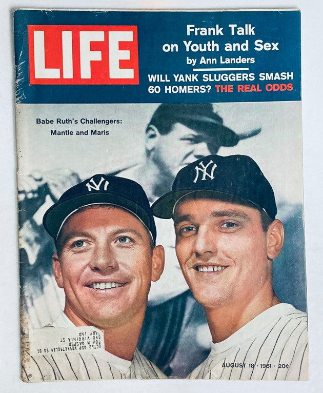 RES* VTG Life Magazine August 18 1961 MLB Mickey Mantle and Roger Maris