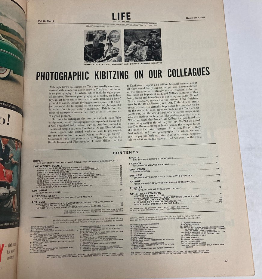 RES* Life Magazine November 2 1953 Vol 35 No. 18 Winston Churchill Cold War