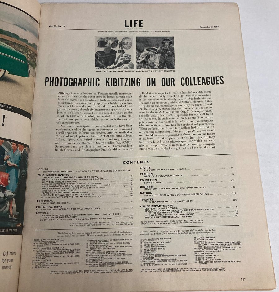 RES*Life Magazine November 2 1953 Vol 35 No. 18 Winston Churchill Cold War Began