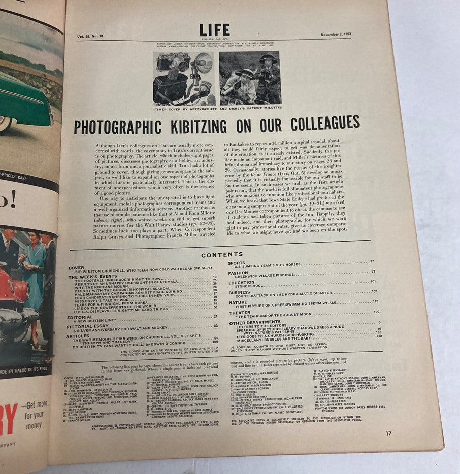 RES* Life Magazine November 2 1953 Vol 35 No. 18 Winston Churchill Tells How