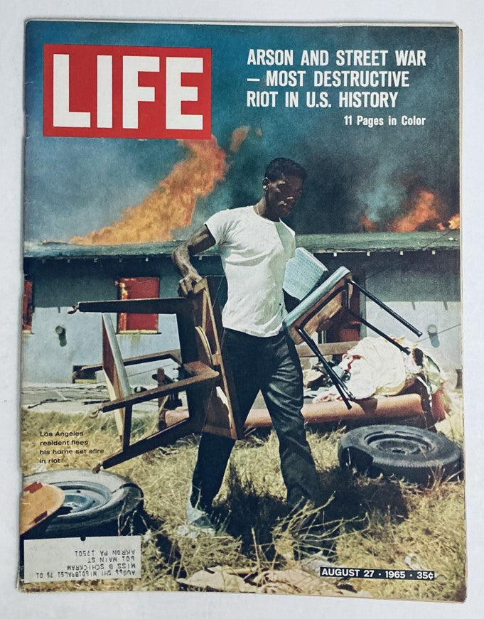 RES* VTG Life Magazine August 27 1965 Destructive Riot in U.S. History