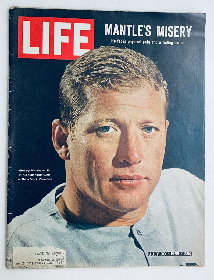 VTG Life Magazine July 30 1965 Vol 59 No. 5 Mickey Mantle & Summer Skiing