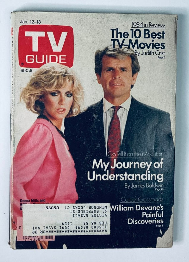 TV Guide Magazine January 12 1985 Donna Mills & Devane Hartford-New Haven Ed.