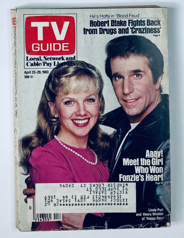 TV Guide Magazine April 23 1983 Linda Purl, Henry Winkler Hartford-New Haven Ed.