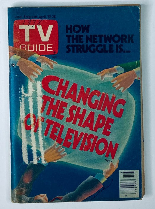 TV Guide Magazine April 22 1978 Changing The Shape of TV WA-Baltimore Ed.