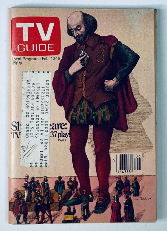 TV Guide Magazine February 10 1979 William Shakespeare WA-Baltimore Ed.