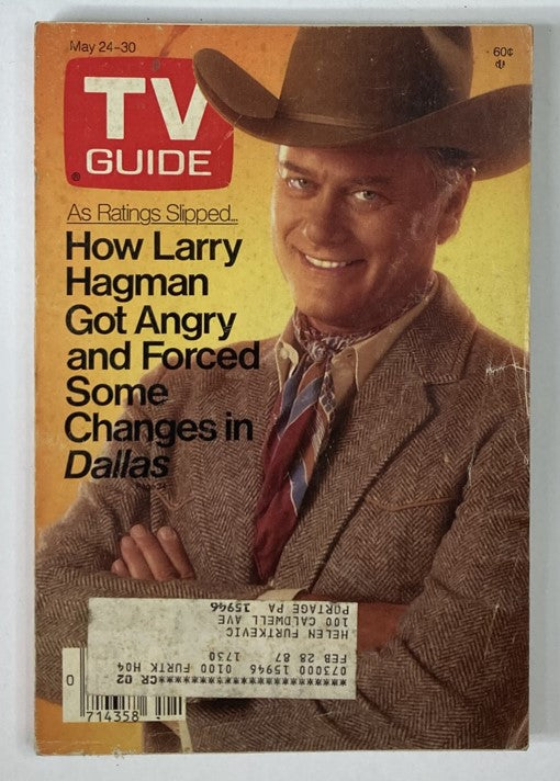 TV Guide Magazine May 24 1986 Larry Hagman Johnstown-Altoona Ed.