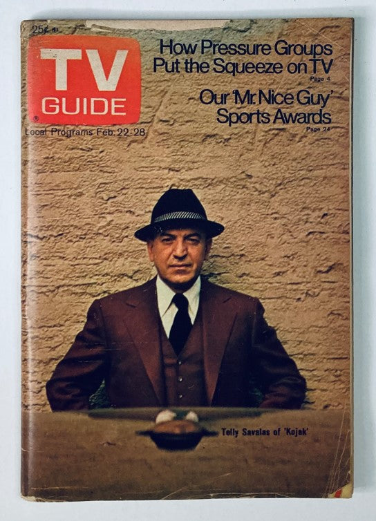 TV Guide Magazine February 22 1975 Telly Savalas NY Metro Ed. No Label