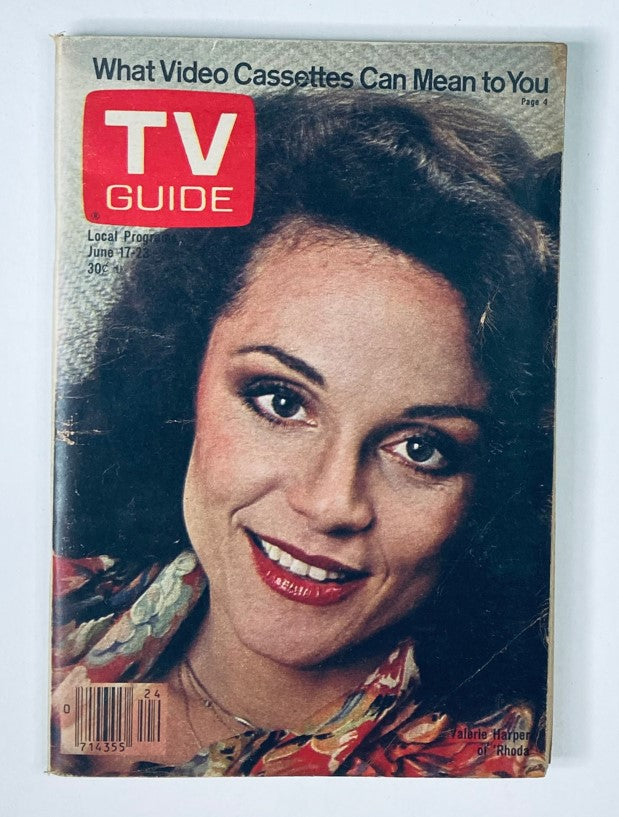 Cover of TV Guide Magazine from June 17, 1978 featuring Valerie Harper, showcasing a vintage portrait with her signature smile, reflecting the television culture of the late 1970s.