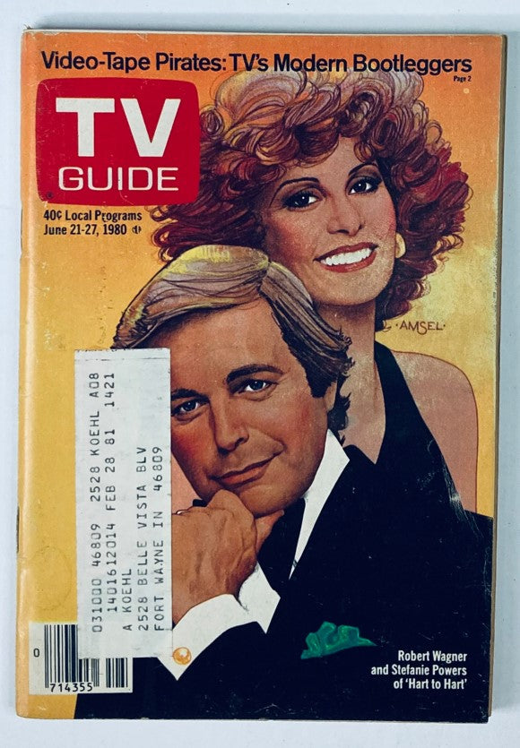 TV Guide Magazine June 21 1980 Robert Wagner, Stef Powers Northern Indiana Ed.