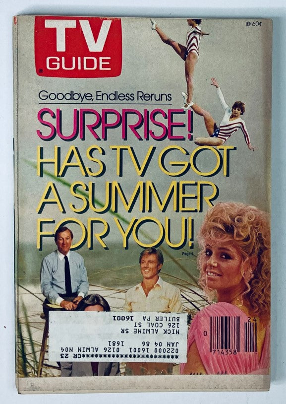 TV Guide Magazine June 21 1985 featuring Bryant Gumbel on the cover, highlighting summer programming with a vibrant design and nostalgic appeal.