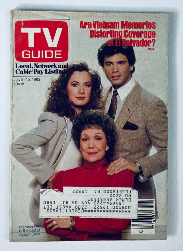 TV Guide Magazine July 9 1983 The Cast of Falcon Crest Central PA Ed.