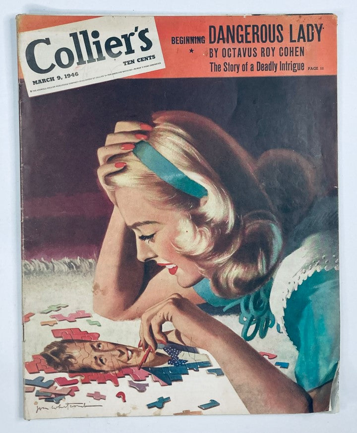 VTG Collier's Magazine March 9 1946 Vol 117 No. 10 Dangerous Lady No Label