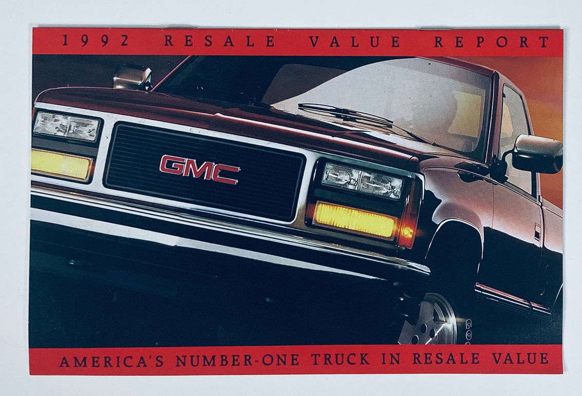 1992 GMC Truck Showroom Sales Brochure Guide Catalog