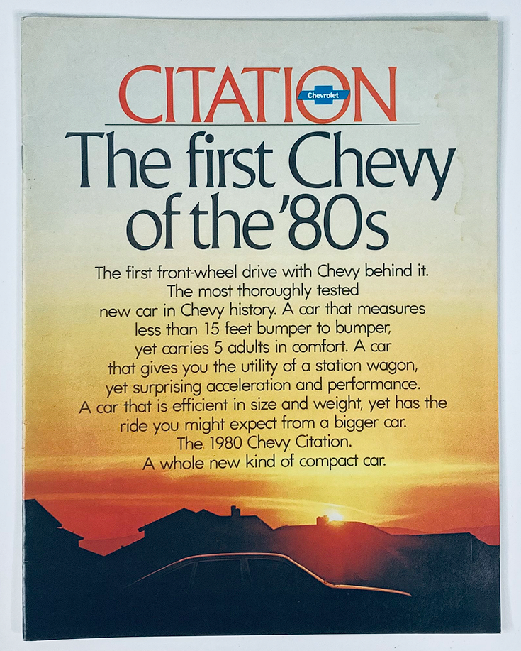 1980 Chevrolet Citation Dealer Showroom Sales Brochure Guide Catalog