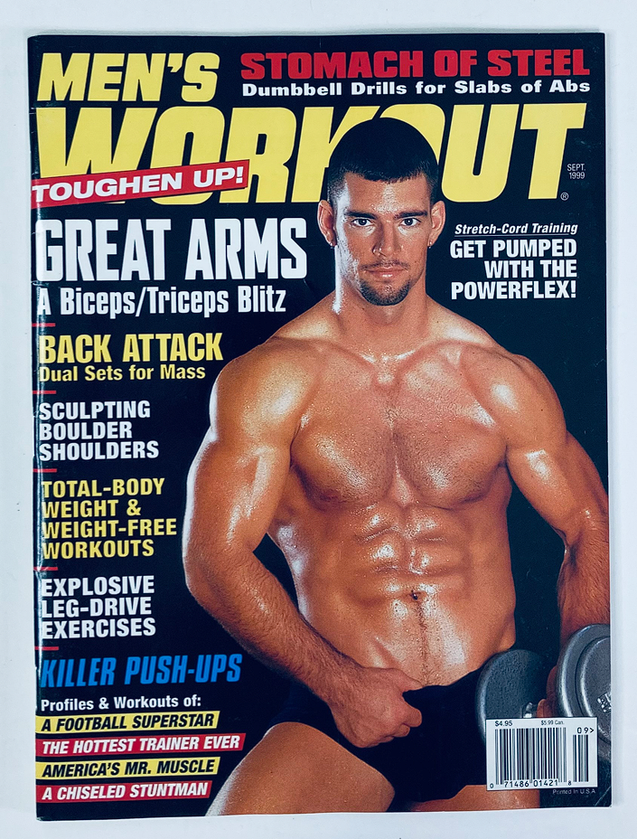 Men's Workout Magazine September 1999 Back Attack Dual Sets for Mass No Label