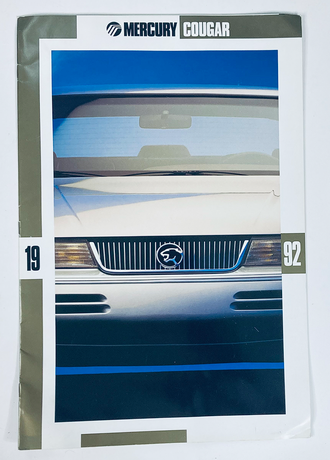 1992 Mercury Cougar Dealer Showroom Sales Brochure Guide Catalog