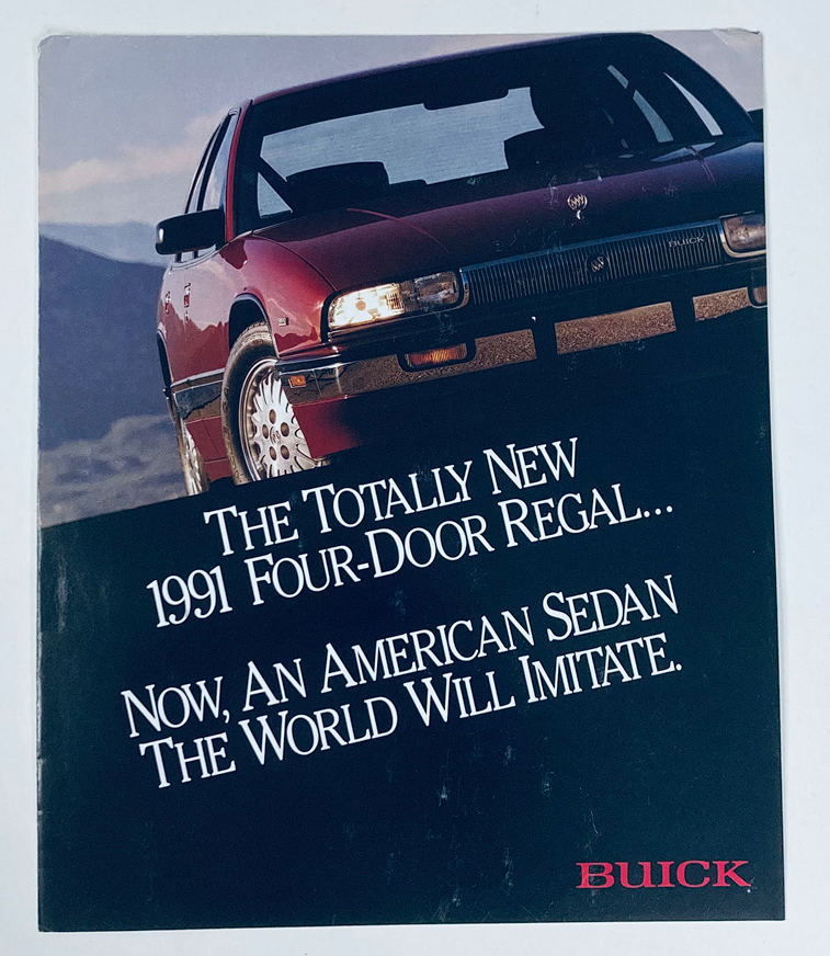 1991 Buick Four-Door Regal Dealer Showroom Sales Brochure Guide Catalog