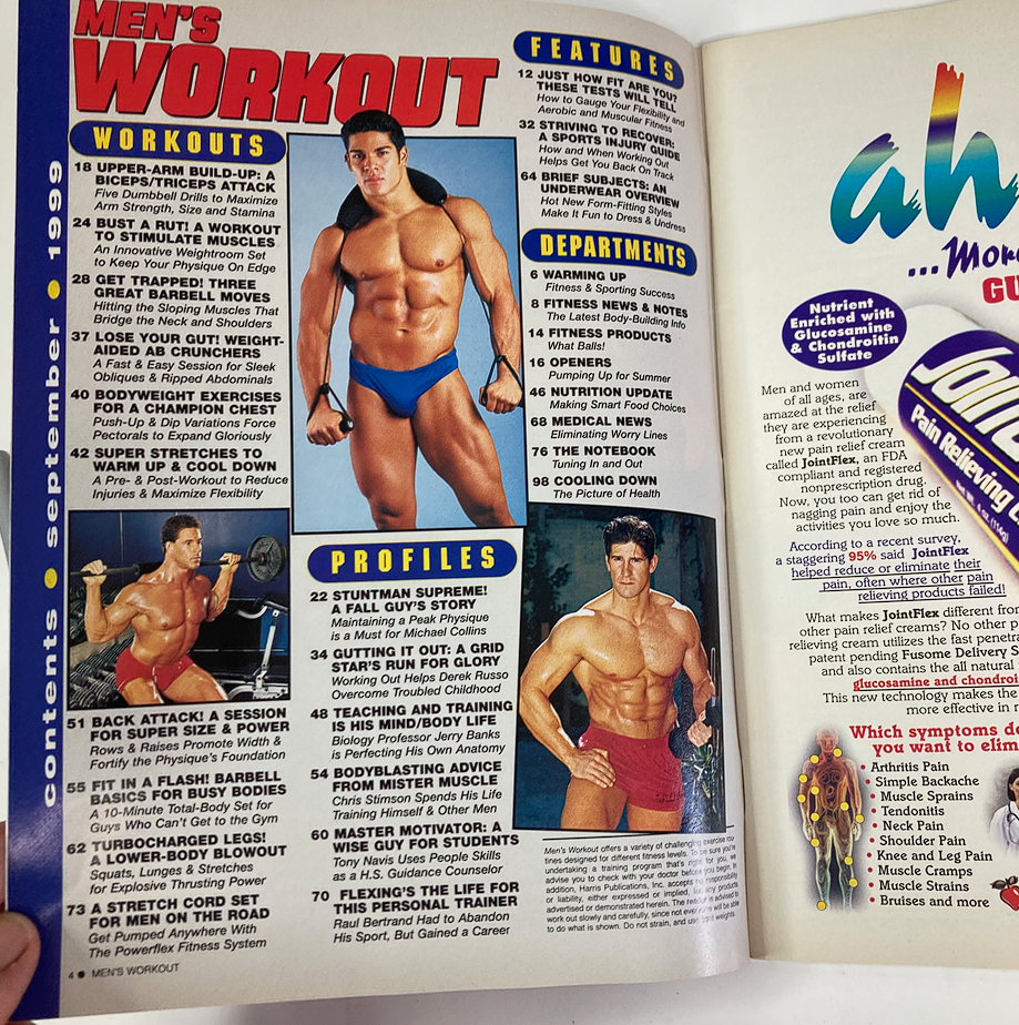 Men's Workout Magazine September 1999 Back Attack Dual Sets for Mass No Label