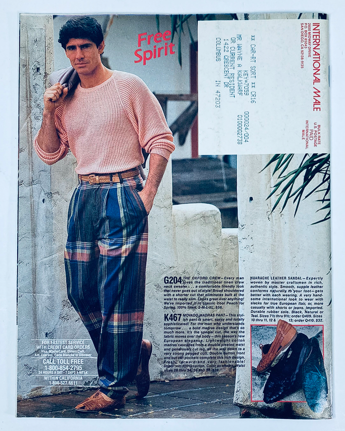 1987 Spring International Male Magazine Catalog Randall Krebs Cover