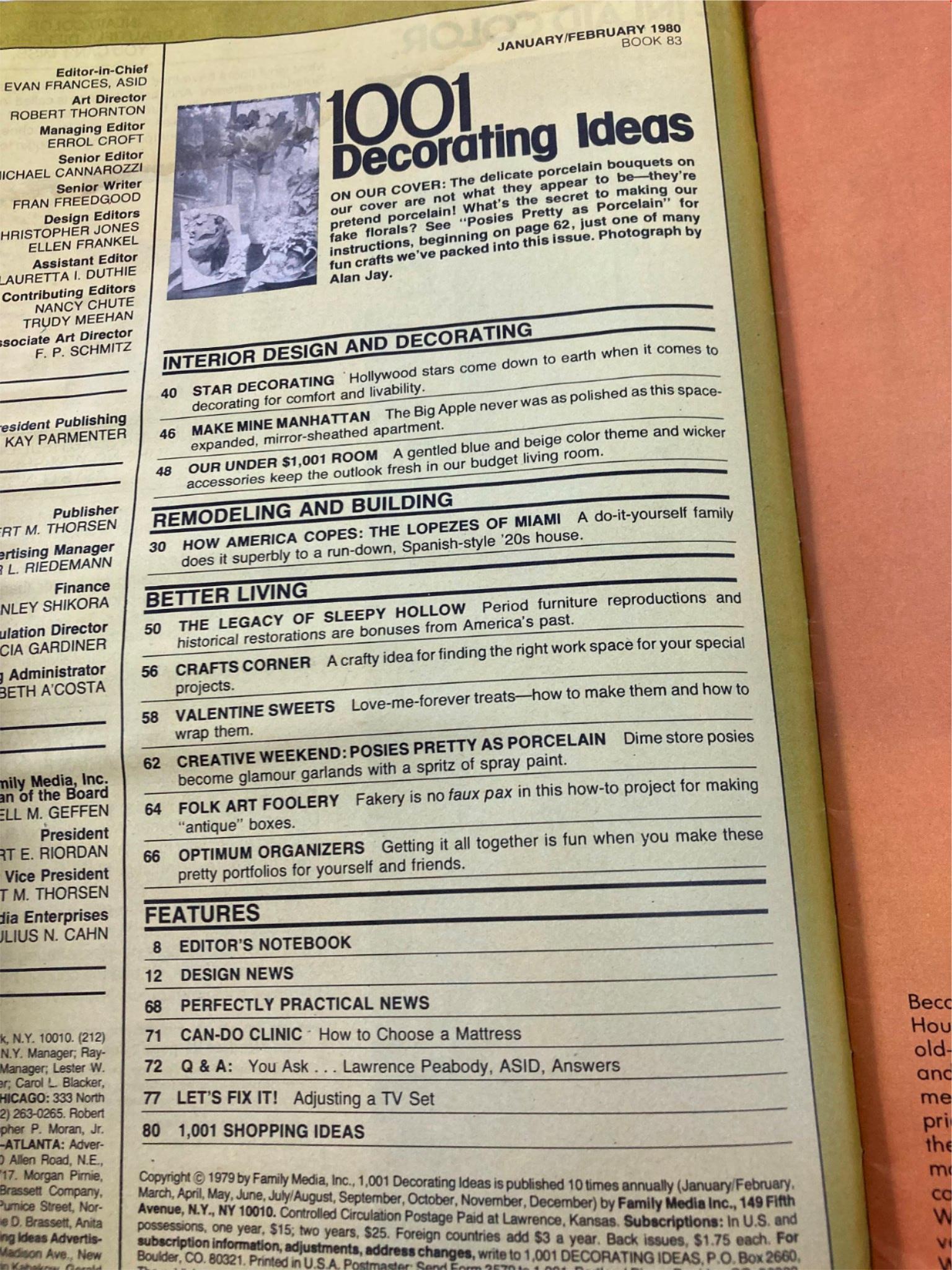 VTG 1001 Decorating Ideas Magazine February 1980 Page After Page of Decorating