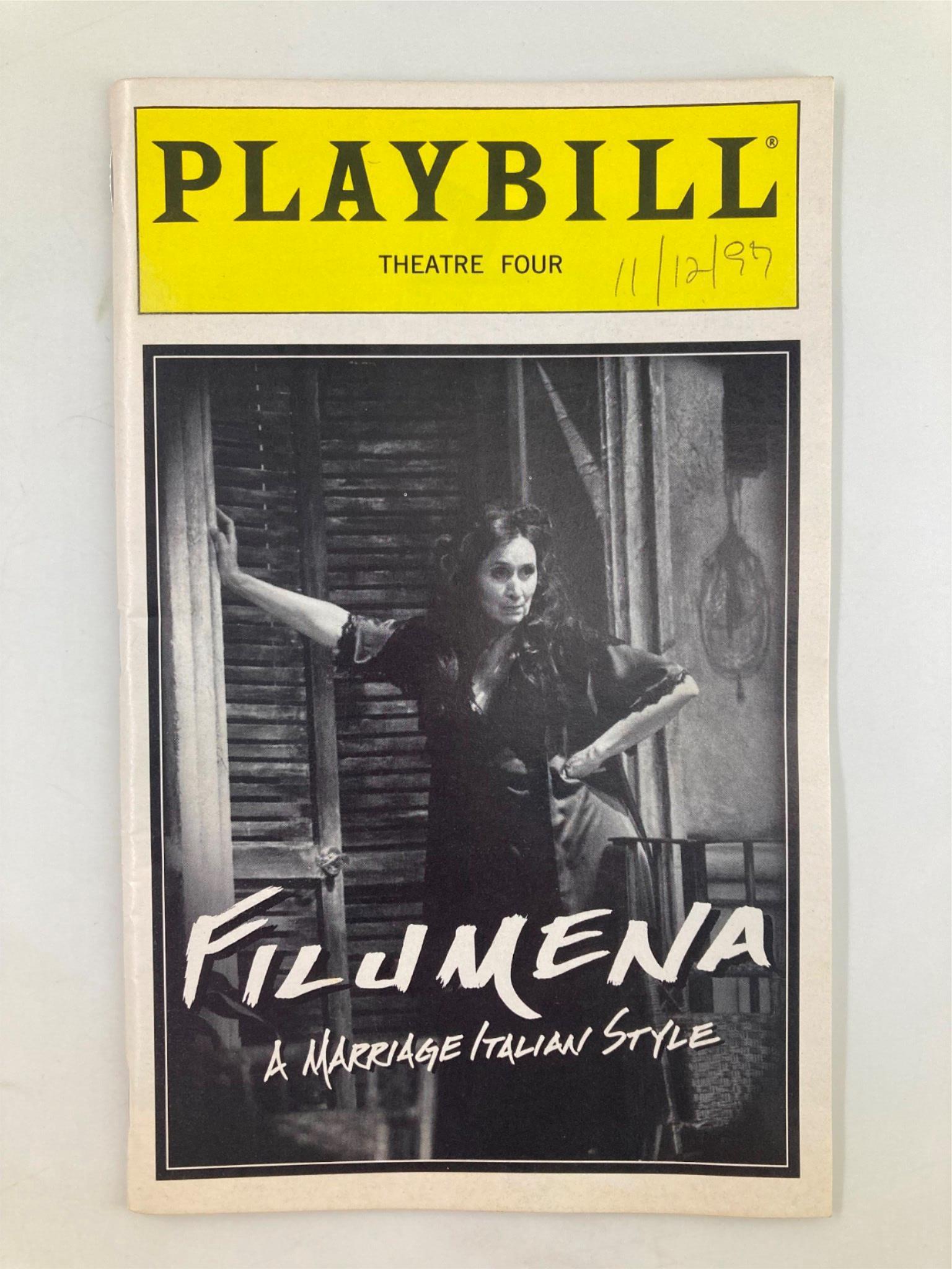 1997 Playbill Theatre Four Joe Grifasi in Filumena A Marriage Italian Style