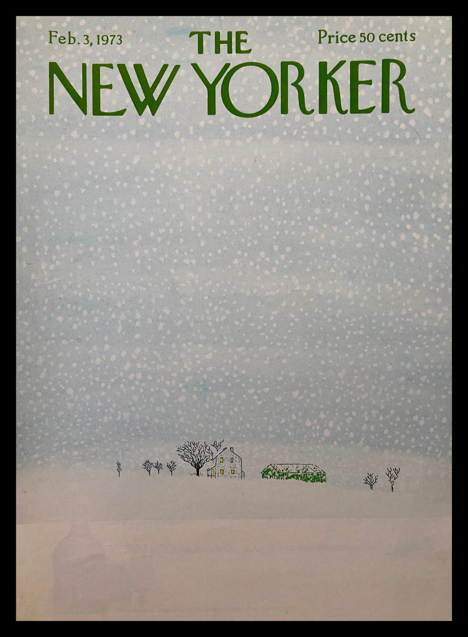 COVER ONLY The New Yorker February 3 1973 Snow Weather by R. Davidson No Label