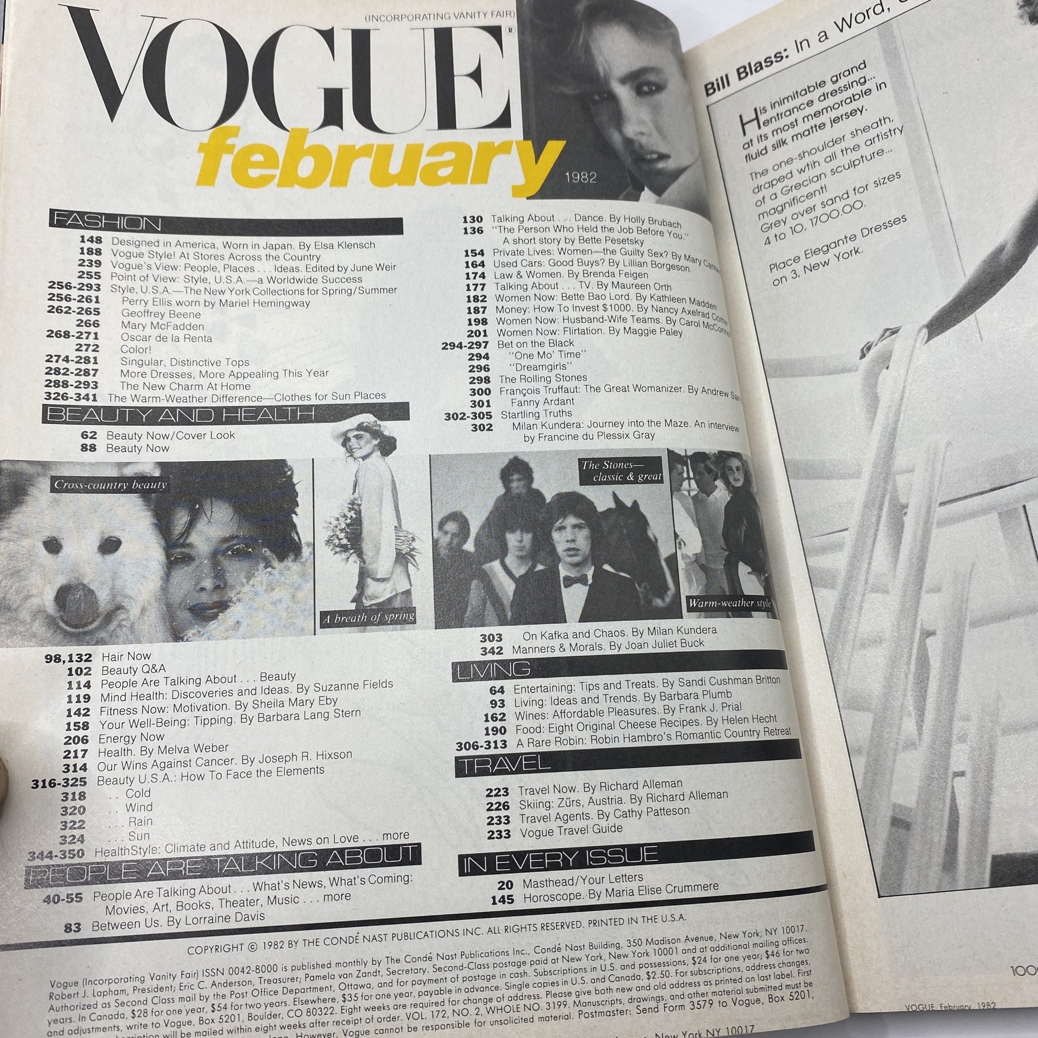 VTG Vogue Magazine February 1982 Mariel Hemingway by Bill King