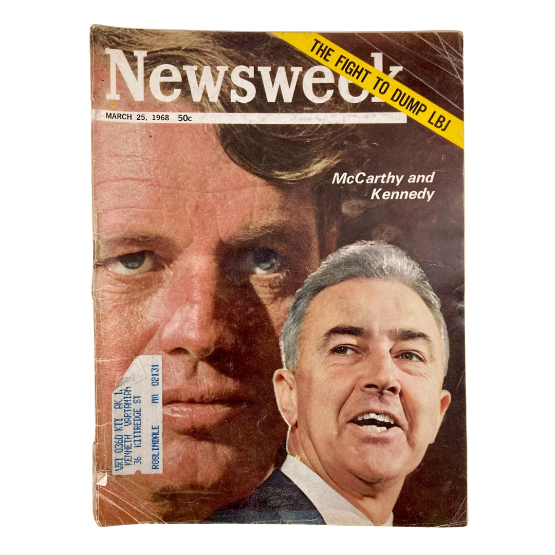 VTG Newsweek Magazine March 25 1968 Robert F. Kennedy & McCarthy GD Interior