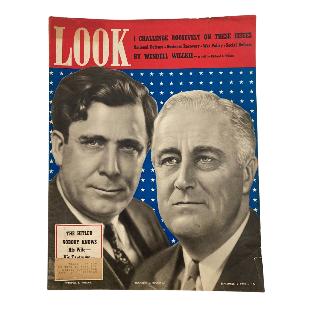 Look Magazine September 10 1940 Wendell L. Willkie & Franklin D. Roosevelt