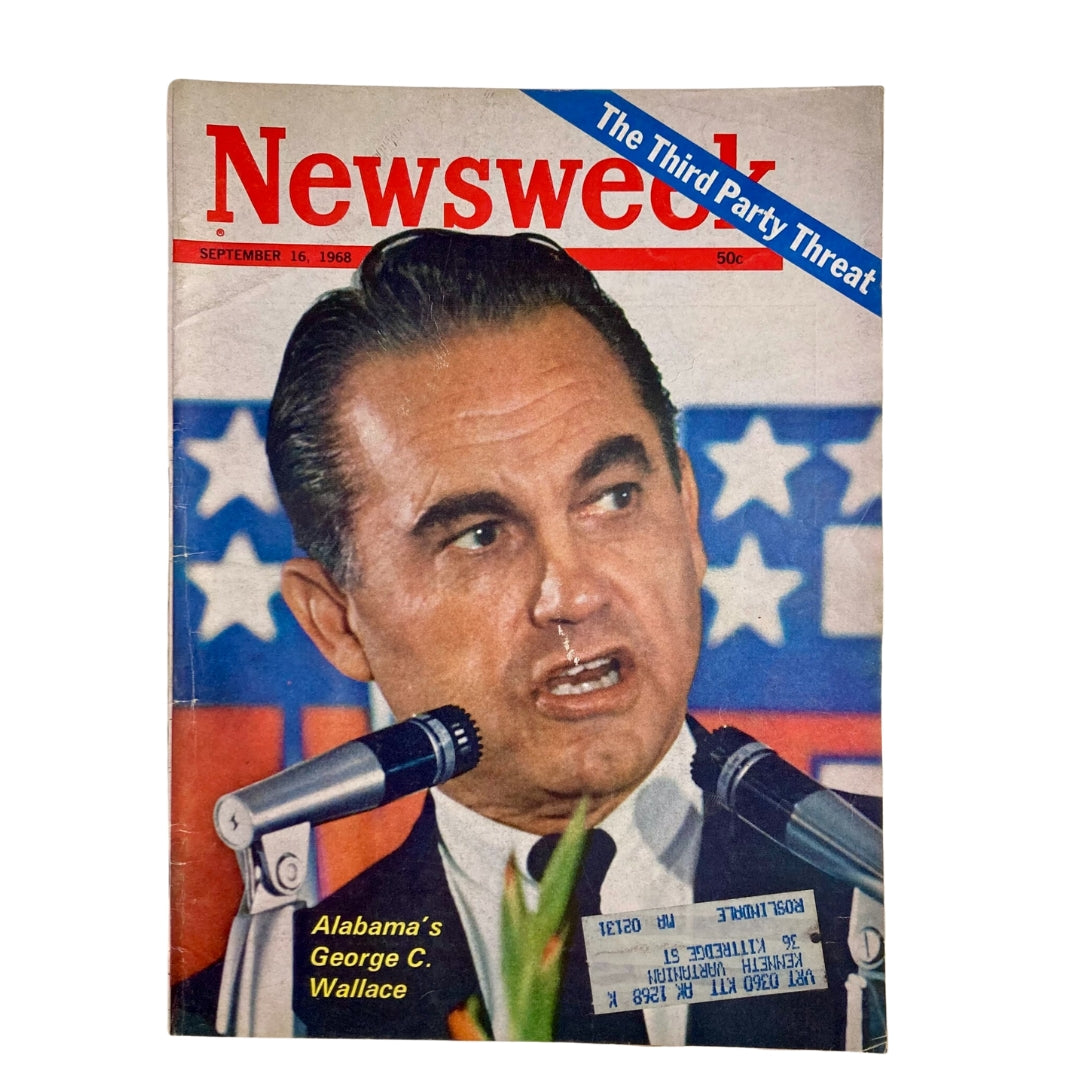 VTG Newsweek Magazine September 16 1968 Alabama's George C. Wallace